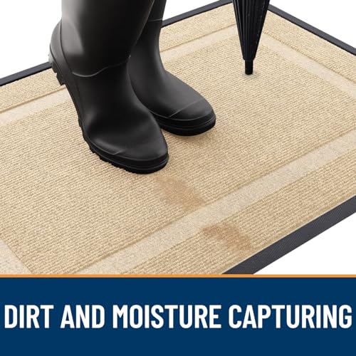 Black 36x24 Natural Rubber Front Door Mat R114