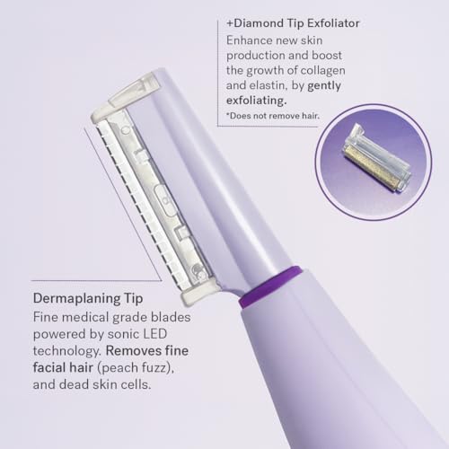Dermaplane Razor with LED Light, 16 Blades & 2 Exfoliation Tips U80909