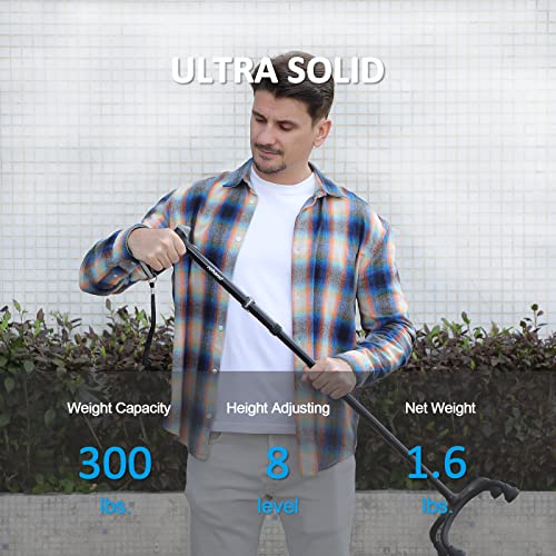 Quad Cane, Foldable Walking Cane with 4-Pronged Base Z889