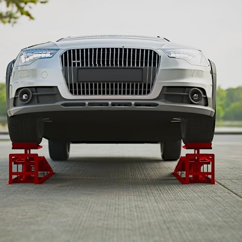 2 Pack Hydraulic Car Ramps 5T 10000lbs Low Profile Lift Height 11.61-16.21 Inches B83420
