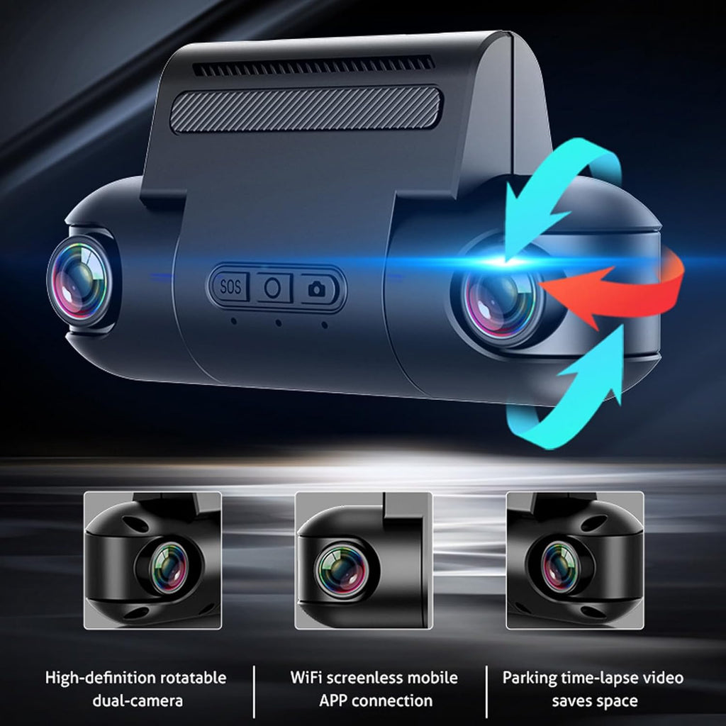 1080P FHD Front and Rear Dash Cam with 170° Wide Angle K2750