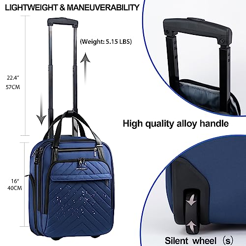 Black 16-inch Carry On Underseat Suitcase with Wheels J119117