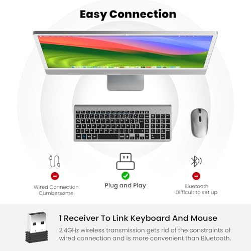 Grey Wireless Compact Full Size Keyboard Q28740