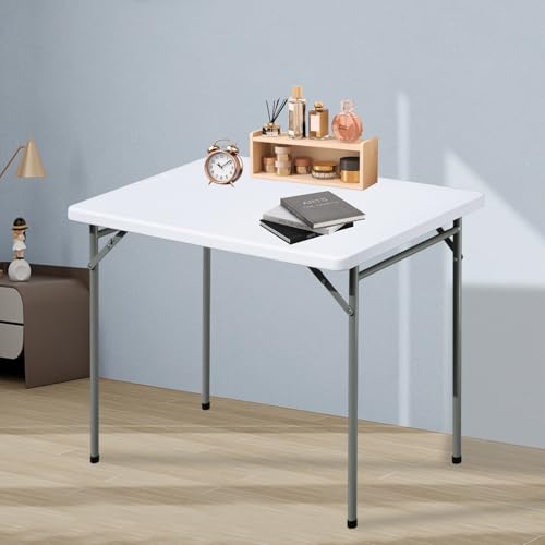 White 3ft Rectangular Plastic Folding Table D628265
