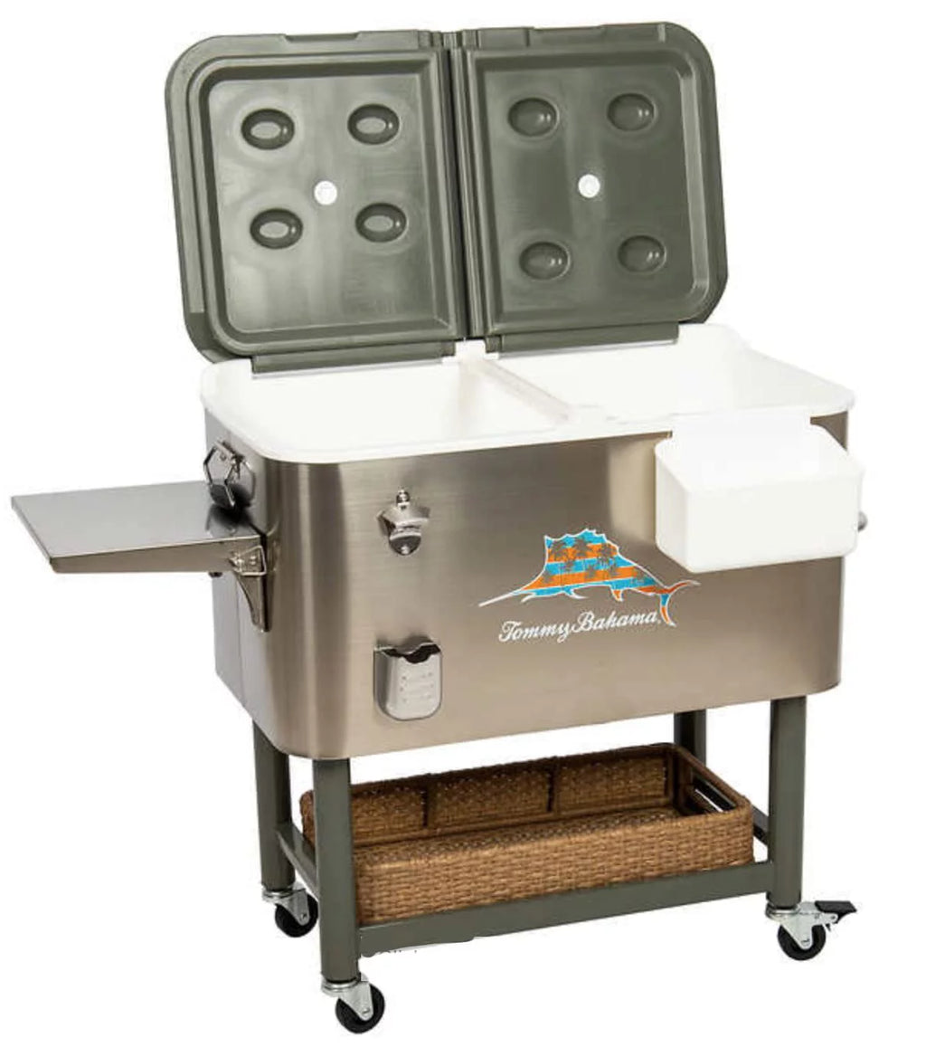 100 Qt Stainless Steel Rolling Cooler Z569