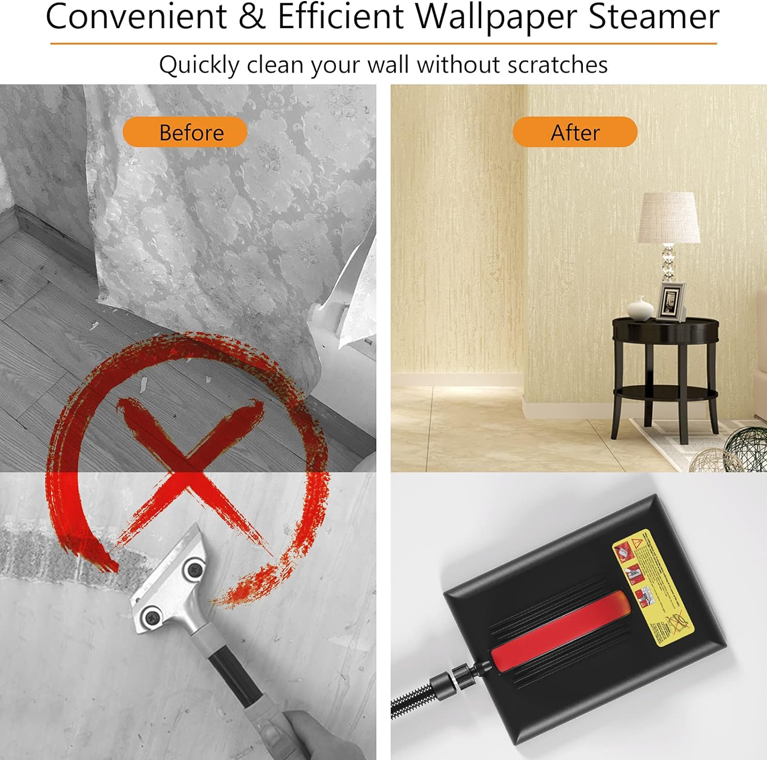 Wallpaper Steamer with 10FT Hose & Large Steam Plate G126652