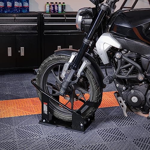 Heavy-Duty Steel Motorcycle Wheel Chock with 3 Adjustable Holes W63570