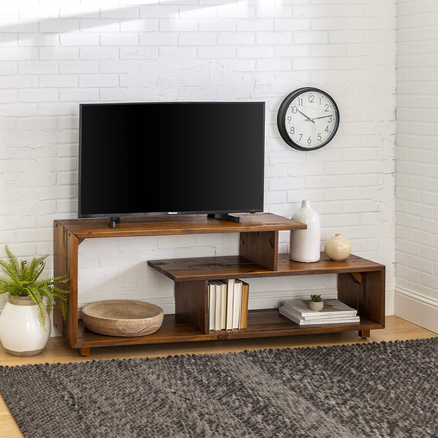 60 Inch Grey Solid Wood TV Stand Q3359