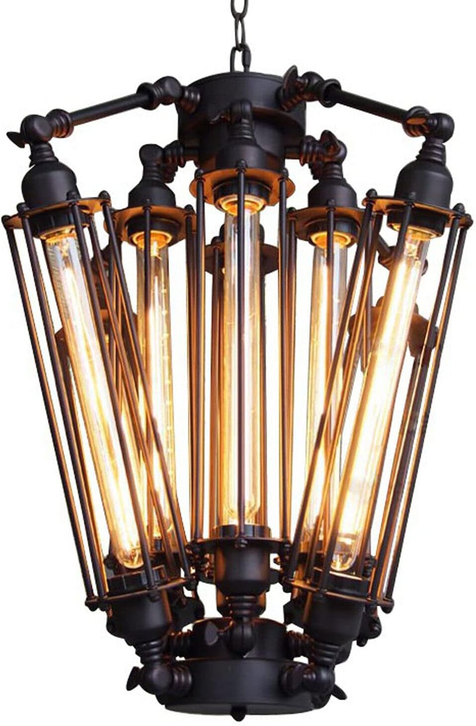 8-Lights Industrial Metal Pendant Chandelier E324