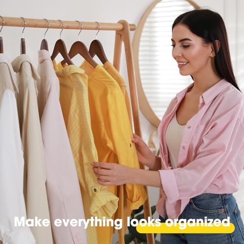 30-Pack Wooden Clothes Hangers with Rotatable Hook A42910