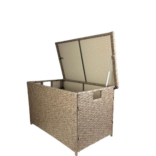 Rustic Brown Handwoven Wicker Storage Trunk, 42.3 Gallon M83596