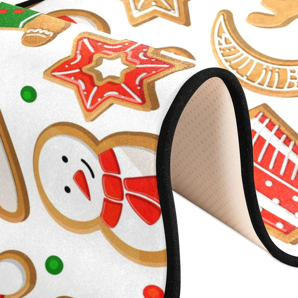 2x6 Feet Gingerbread Cookie Christmas Runner Rug with Rubber Backing F97275