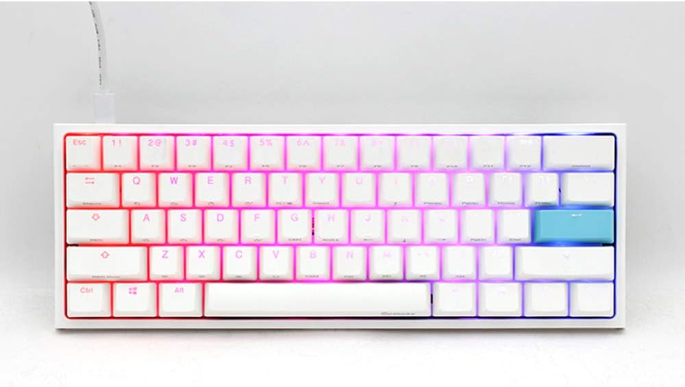 Pure White RGB LED 60% Double Shot PBT Mechanical Keyboard K1889