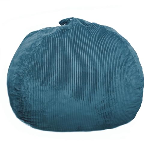 3Ft Faux Fur Memory Foam Bean Bag Chair Blue E572