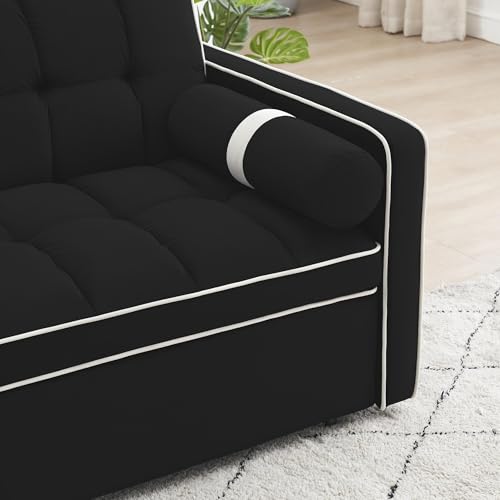 Beige Convertible Sleeper Sofa with Pullout Bed R29163