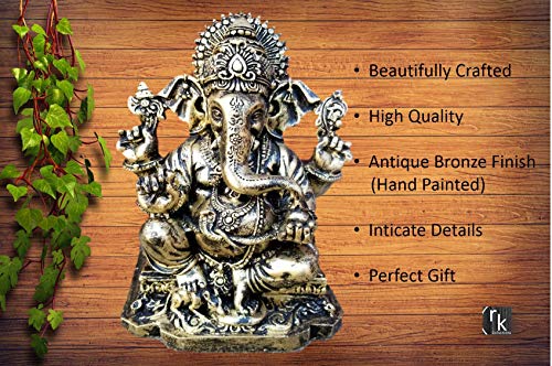 6.25" Multicolor Antique Finish Ganesh Statue P42833
