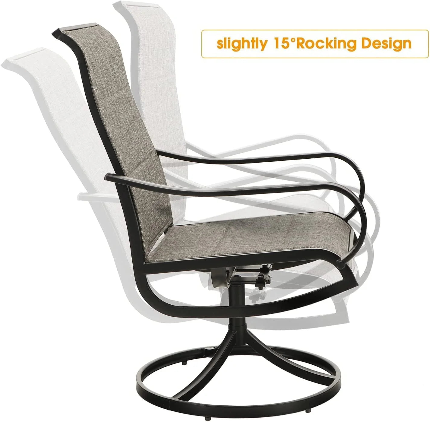 9 Piece Patio Dining Set with Padded Textilene Swivel Chairs and Expandable Table A5333
