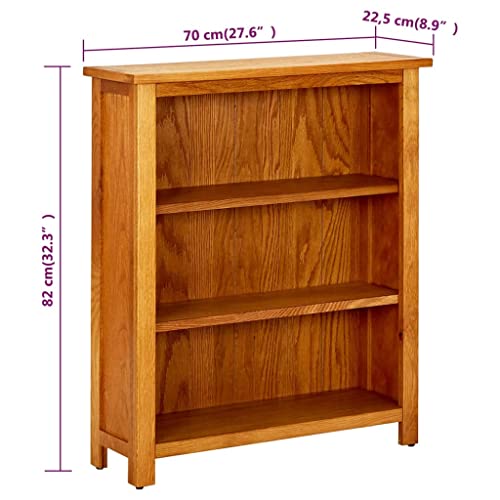 3-Tier Solid Oak Wood Bookcase Q840852
