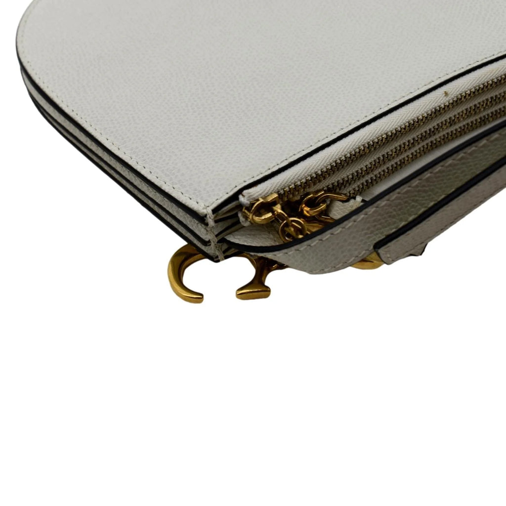 White Leather Crossbody Pouch Bag G867474
