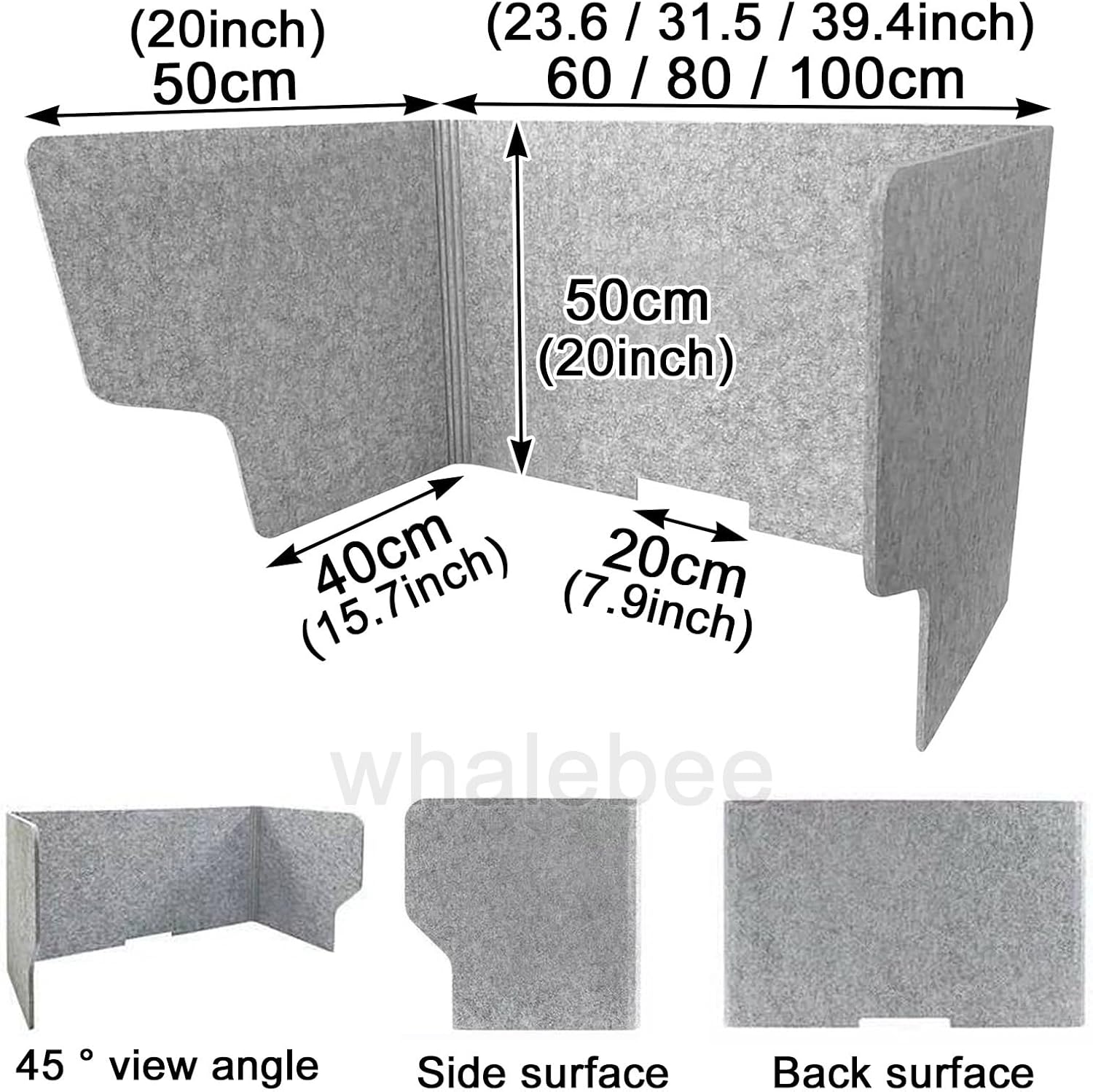 Acoustic Desk Divider 3 Panels P1351