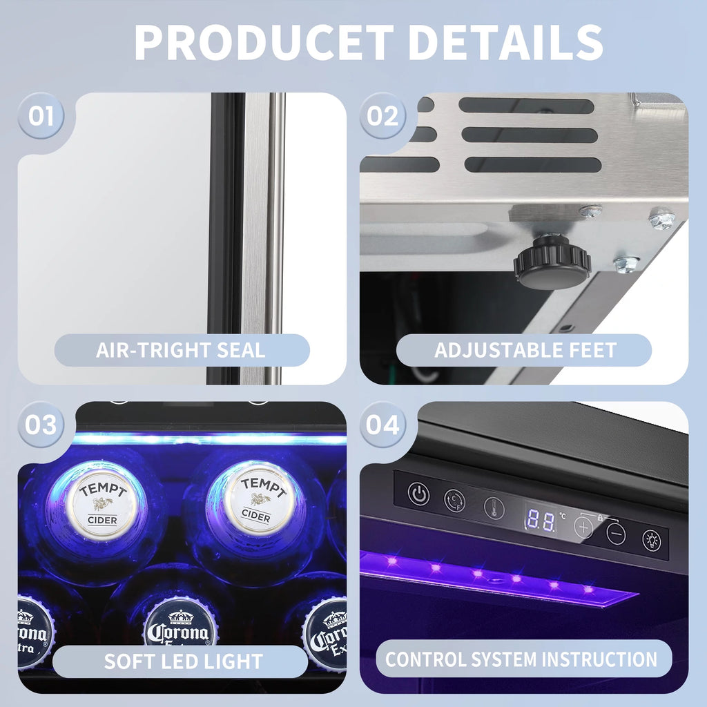 15 inch Beverage Refrigerator with Clear Glass Door Q592438