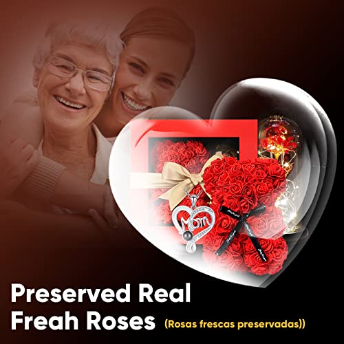 Light up Rose in Glass Dome Z95862