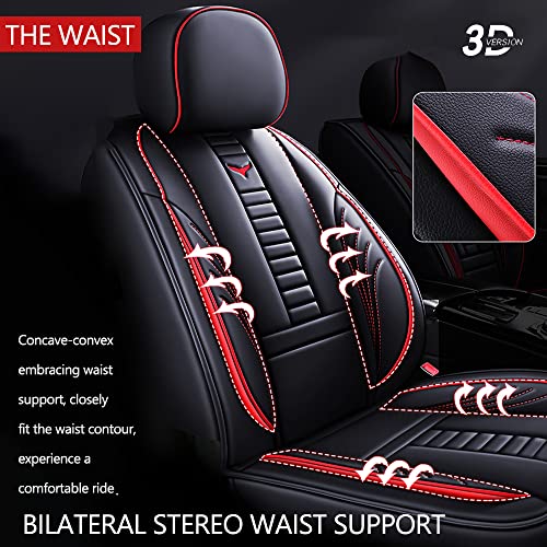 Black Leather 5 Car Seat Covers E252