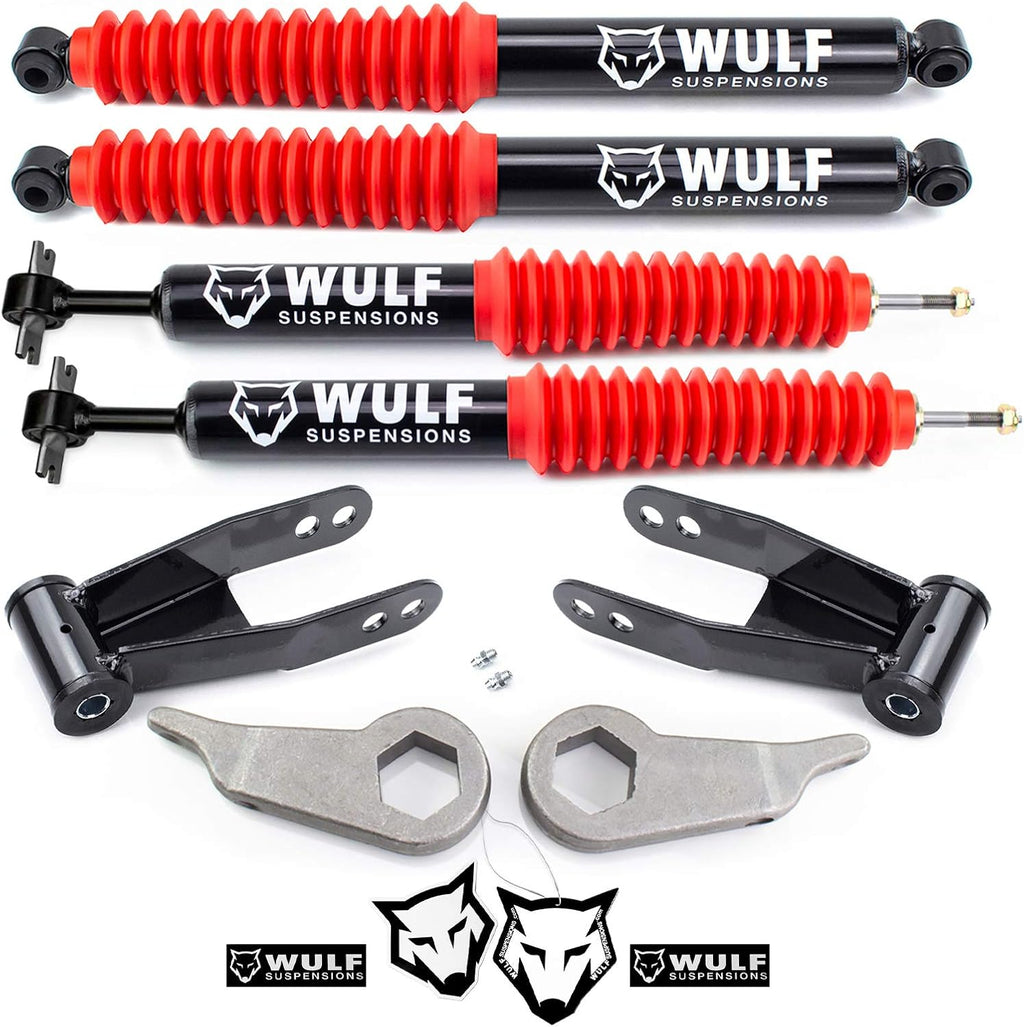 1-3" Front 1.5-2" Rear Adj Leveling Lift Kit with Extended Shocks for Ford Ranger 4X4 with Torsion Bar Suspension H741