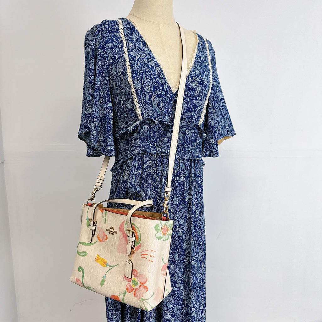 Chalk Multi Floral Print Tote I114468