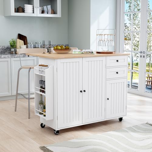 Kitchen Island with Storage on Wheels A39872