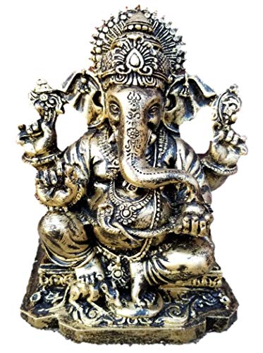 6.25" Multicolor Antique Finish Ganesh Statue P42833