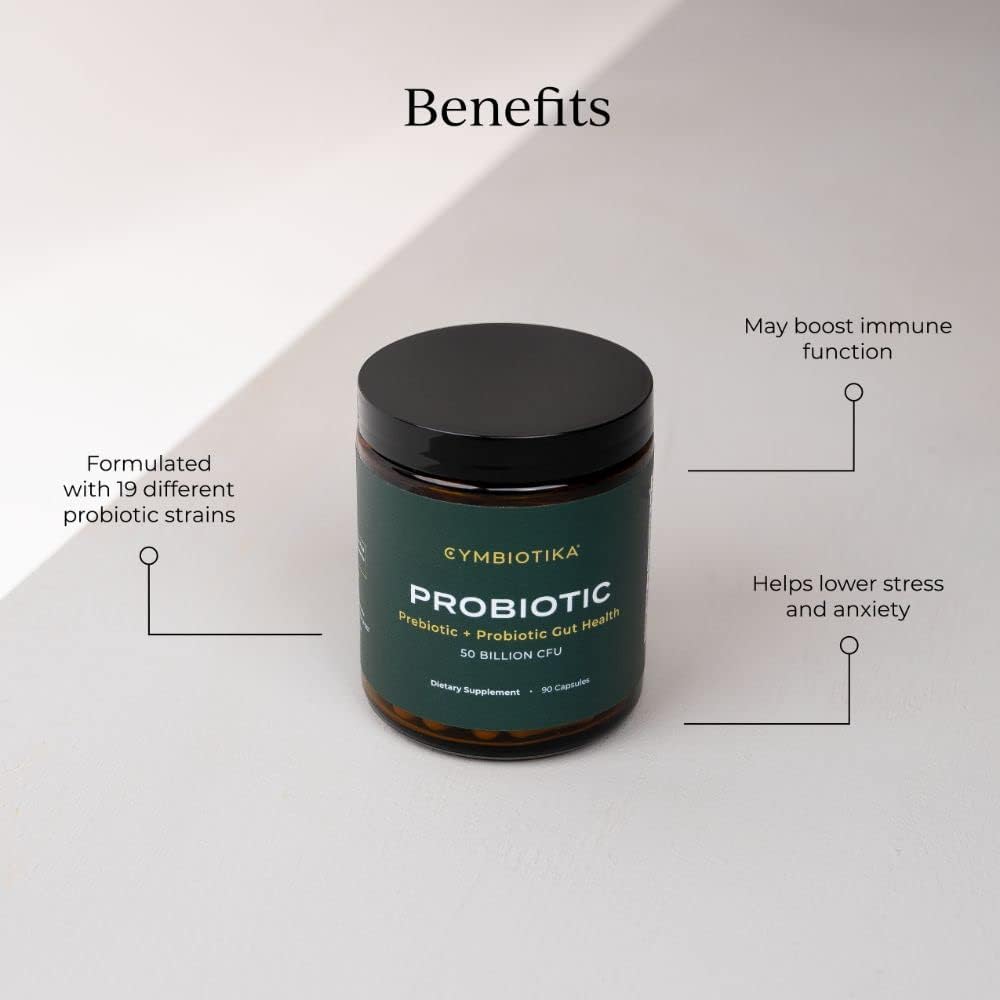 Probiotic Prebiotic Supplement, 50 Billion CFU, 90 Capsules M933708