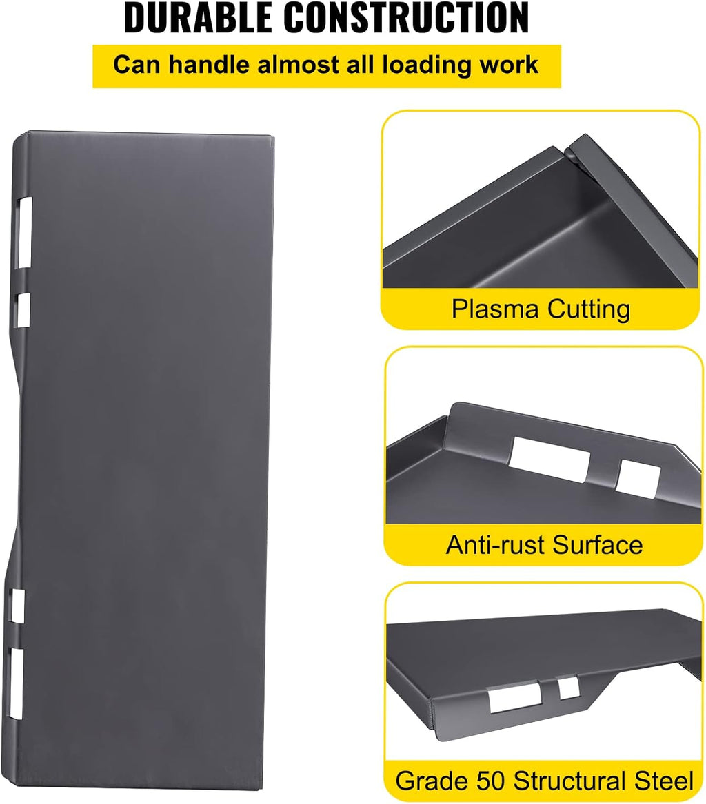 Skid Steer Mount Plate Steel Quick Attachment Loader Plate with 3 Welding Rods (1/2") L3270