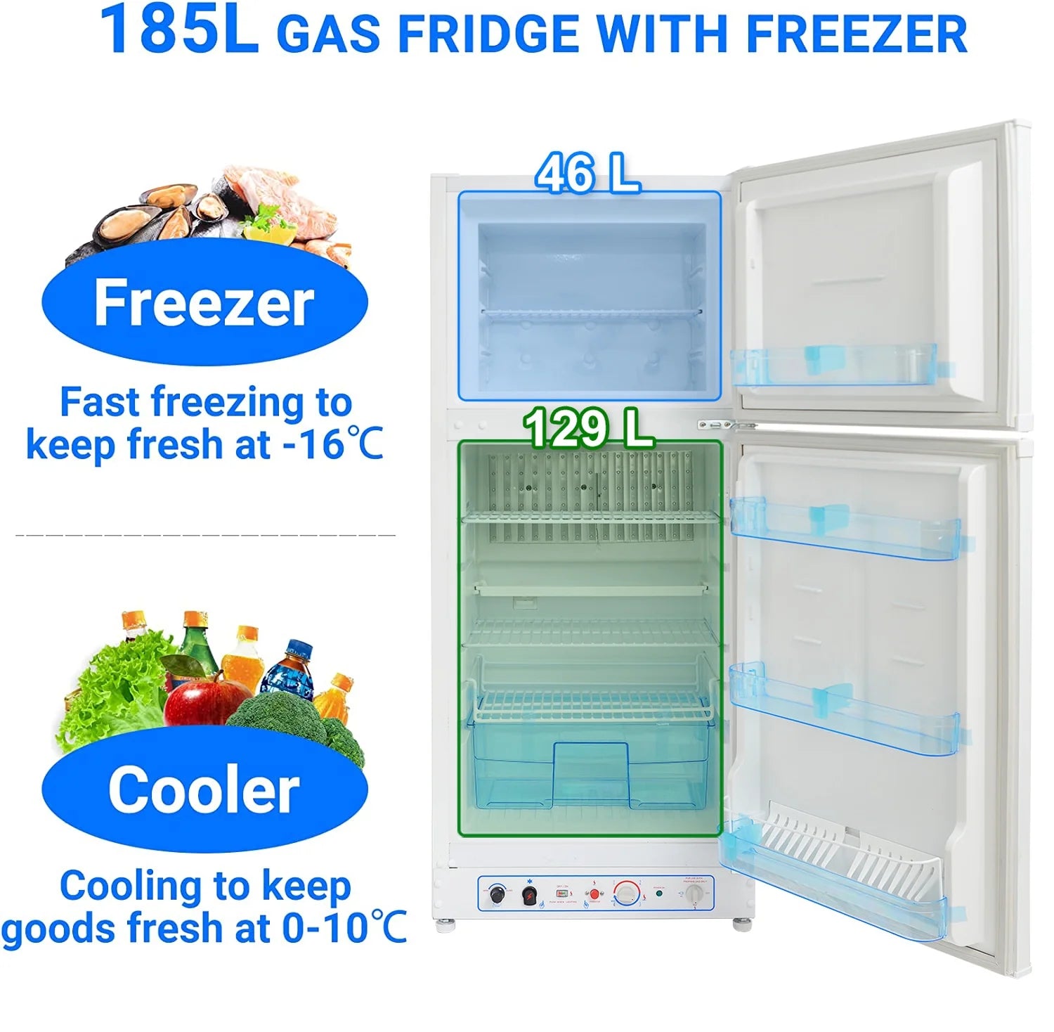 6.5 Cu ft Propane Refrigerator Gas Fridge X86981