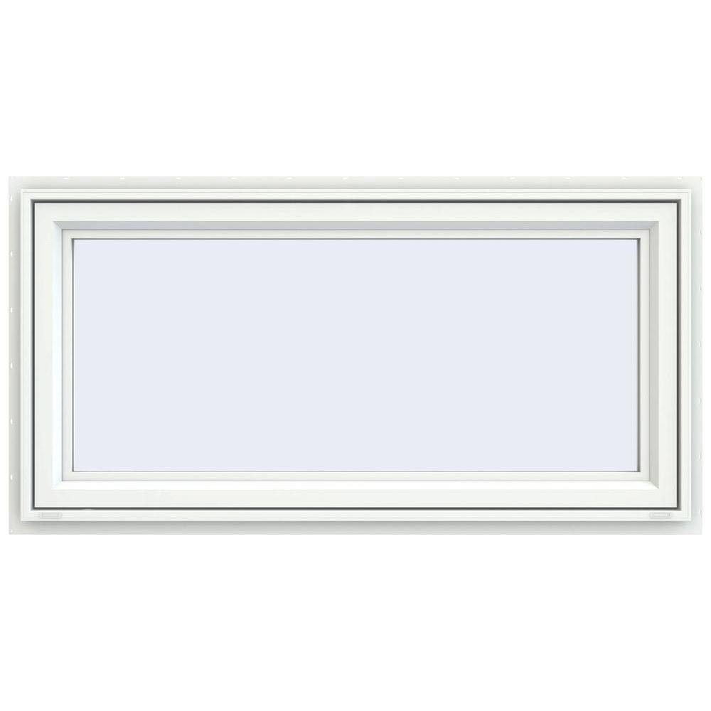 White Vinyl Awning Window with Fiberglass Mesh Screen K37538