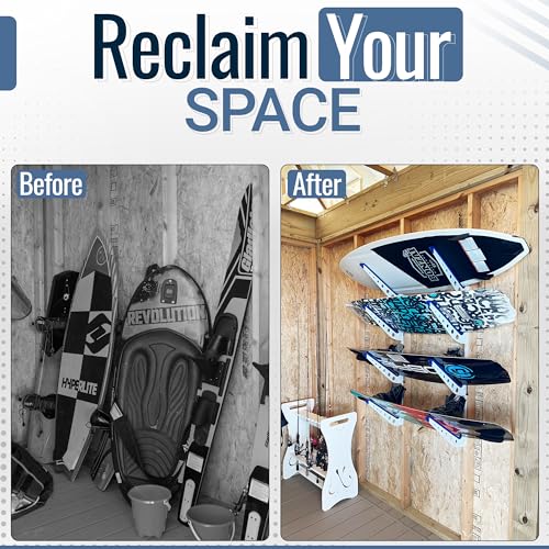 Adjustable Surfboard Storage Rack, 4 Board Wall Mount T43409