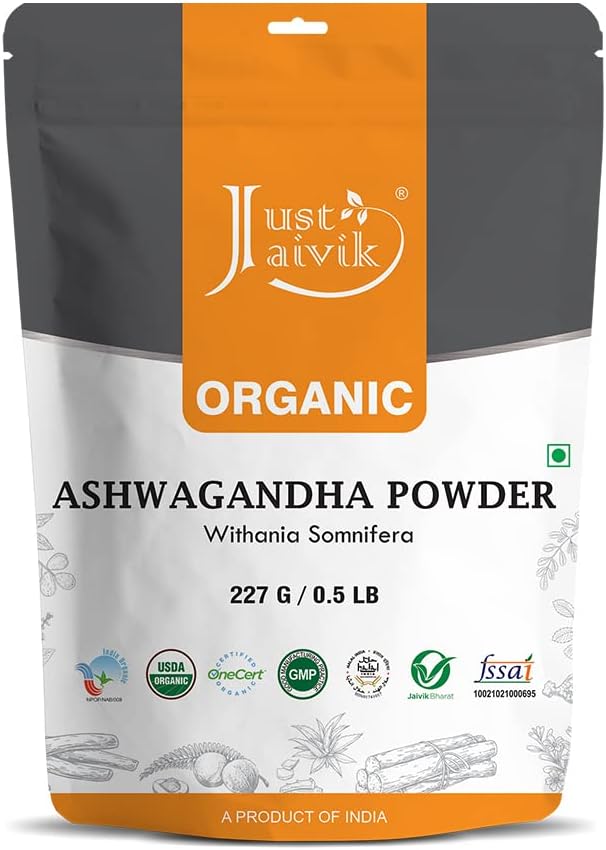 USDA Certified Organic Ashwagandha Powder 227g (0.5 LB) 8 oz P539