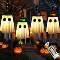 Set of 4 Halloween Hanging Ghosts with Witch Hat E50742