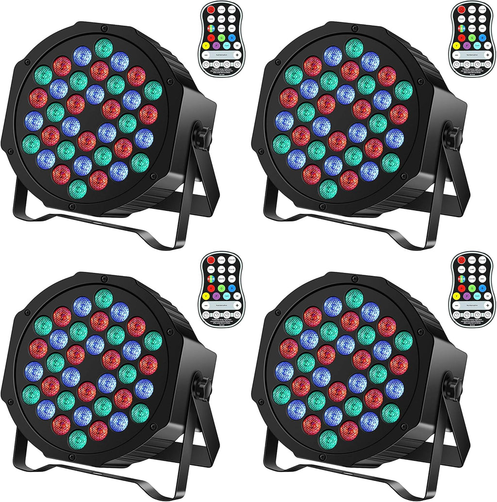 4 Pack Rechargeable Battery Powered RGB LED Uplights N836