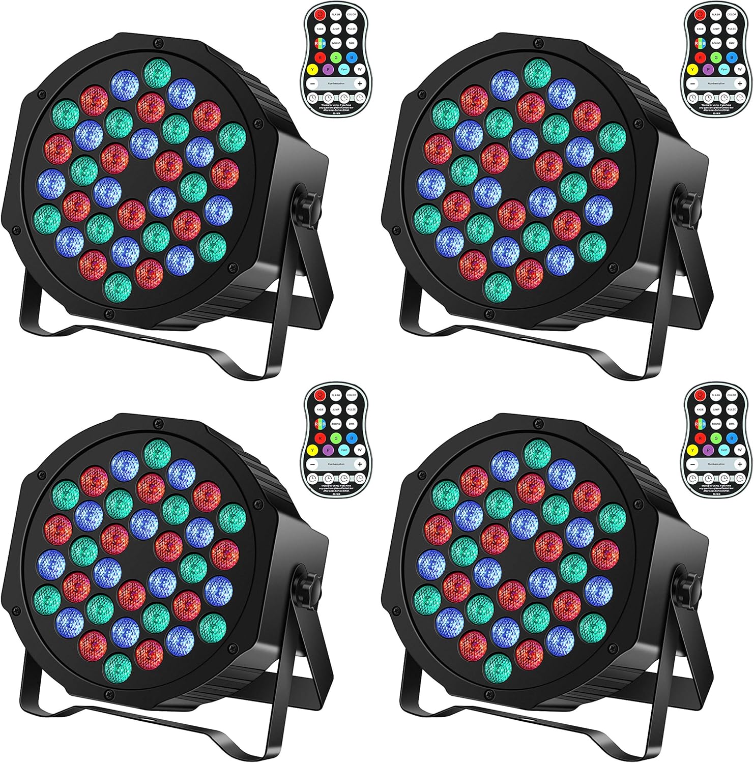 4 Pack Rechargeable Battery Powered RGB LED Uplights N836