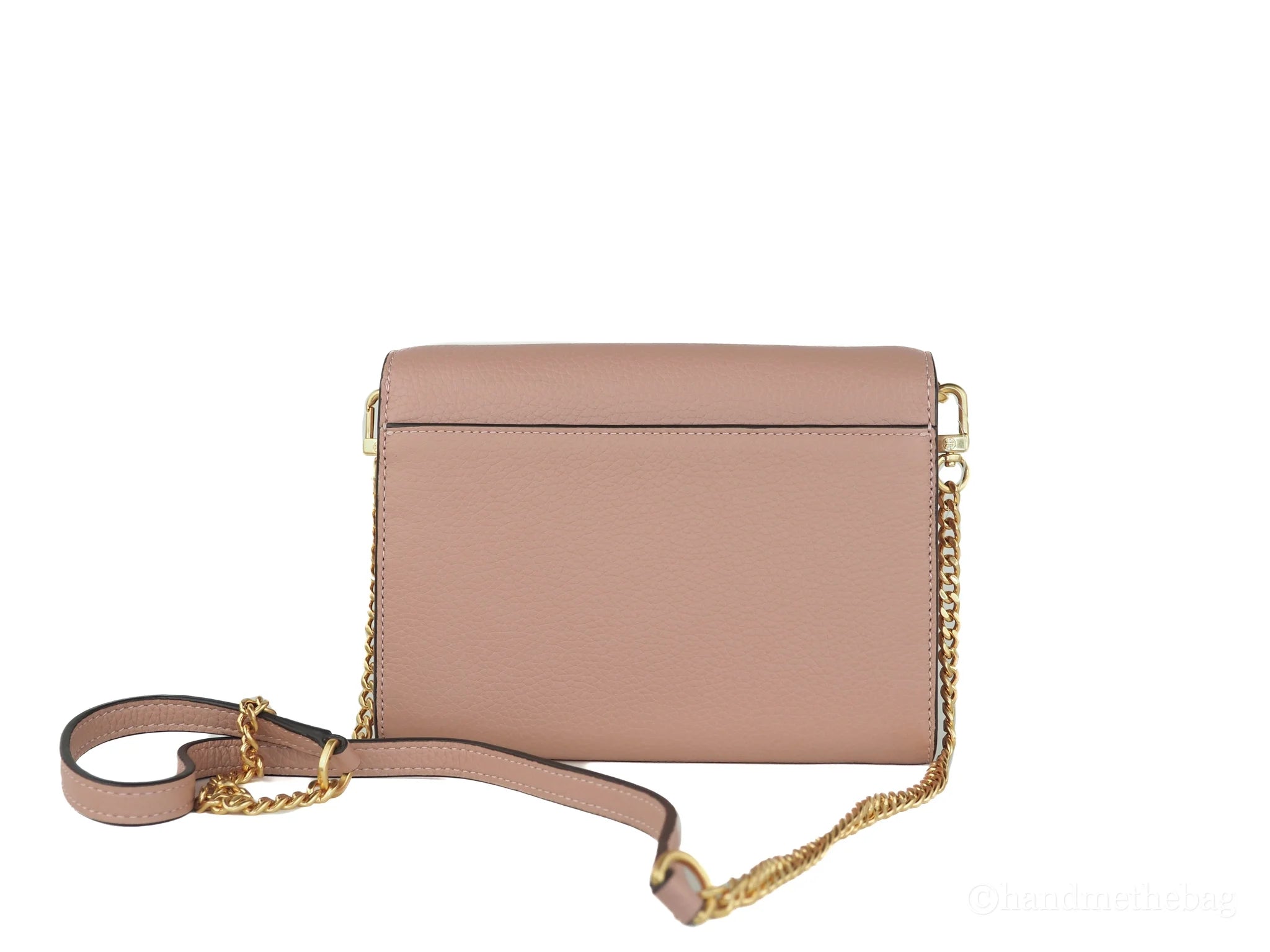 Pink Pebbled Leather Chain Crossbody Bag X15221