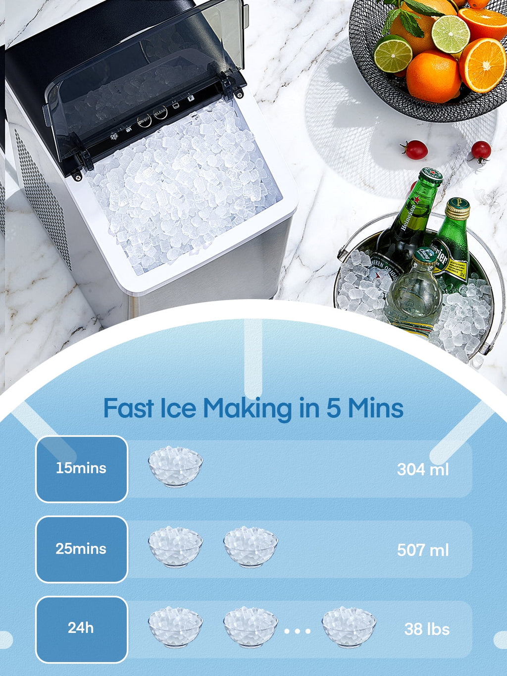 Stainless Steel Countertop Pellet Ice Maker J972