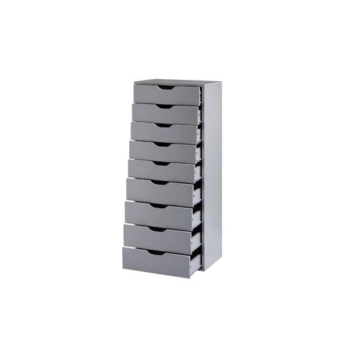 Gray 9 Drawer Wood Dresser O317