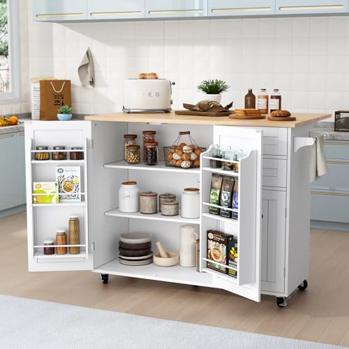 Kitchen Island with Storage on Wheels A39872