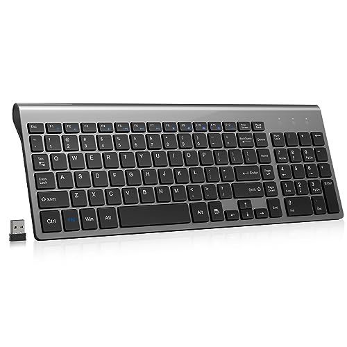 Grey Wireless Compact Full Size Keyboard Q28740