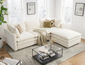 L Shaped Sectional Couch with Ottoman 4 Seats Sofa C69729