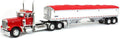 Red Peterbilt 379 Day Cab with White Wilson Pacesetter Grain Trailer U2390