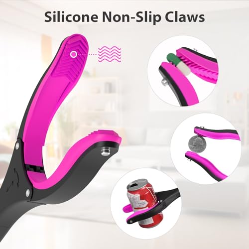 Pink Foldable Reacher Grabber Tool with 360° Rotating Jaw V67975