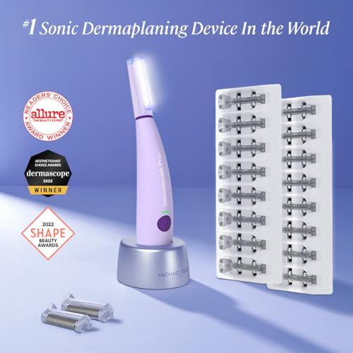 Dermaplane Razor with LED Light, 16 Blades & 2 Exfoliation Tips U80909
