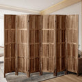 Wood 4 Panel Room Divider, 5.6 FT Tall Folding Privacy Screen P32526